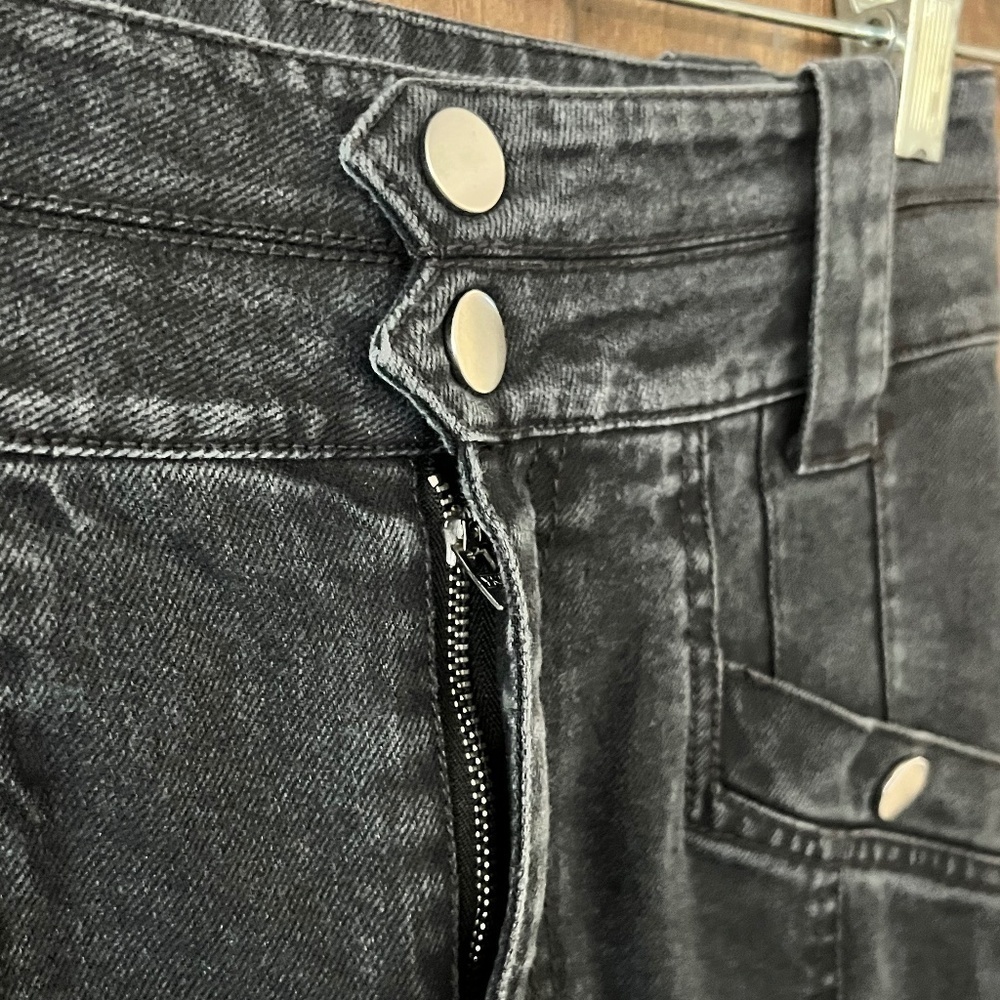 Derek Lam 10 Crosby Alexa High-Rise Tapered Denim Jeans Grey/Black Size 2 EUC - Picture 3 of 8